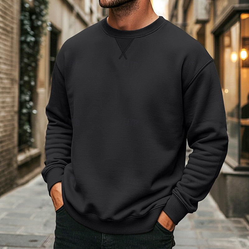 Oversized Sweatshirt for Women | Ribbed Crew Neck Autumn Layering