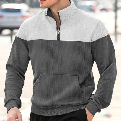 Oversized Sweater for Men | Ribbed Half Zip Warm Winter Layer