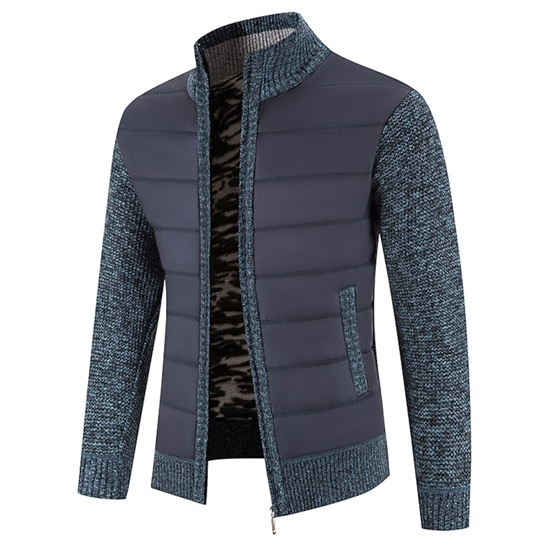 Classic Cardigan for Men | Funnel Neck Warm Winter Layer