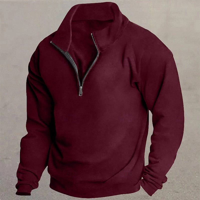 White Half Zip Sweater for Men | Cold Weather Ready