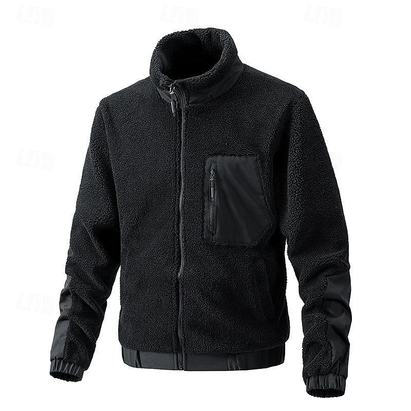 Full Zip Fleece Jacket for Men | Oversized Funnel Neck Cosy Winter Style