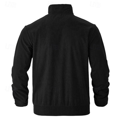 Warm Winter Jacket for Men | Ribbed Button Front Cold Weather Ready