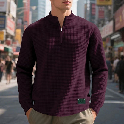 Half Zip Sweatshirt for Men | Funnel Neck Warm Winter Layer