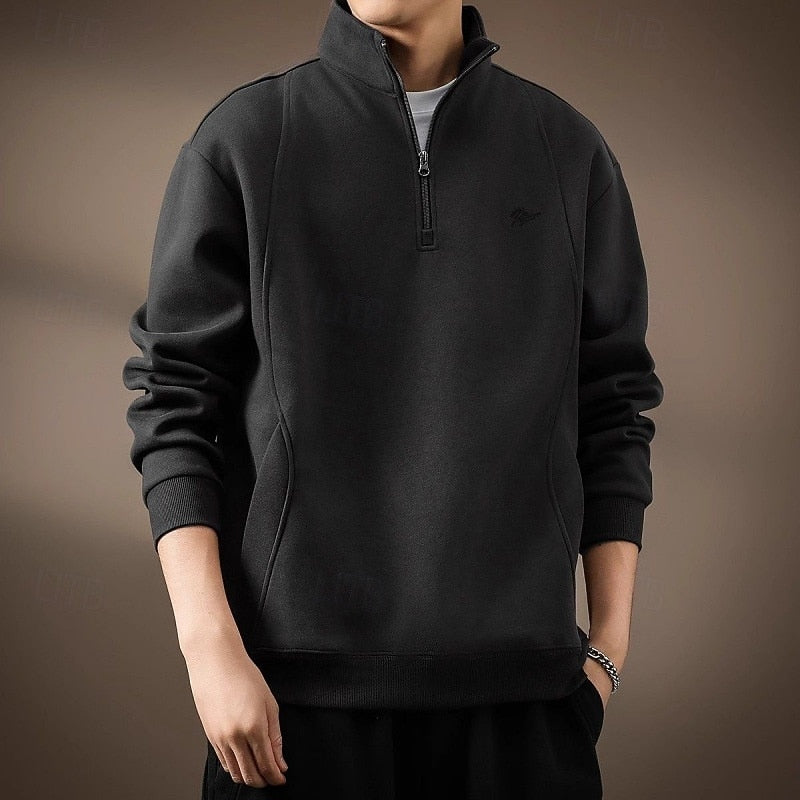 Oversized Sweatshirt for Men | Pull On Half Zip Cosy Winter Style