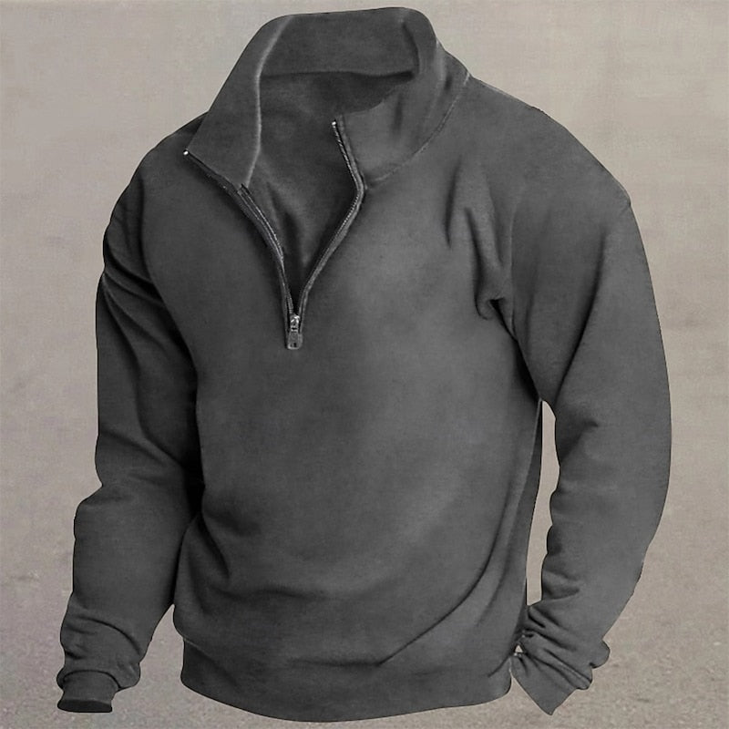 White Half Zip Sweater for Men | Cold Weather Ready