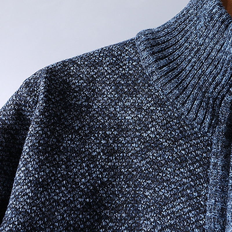 Half Zip Sweater for Men | Ribbed Funnel Neck Autumn Layering