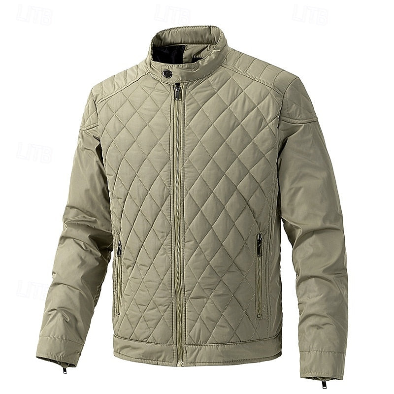 Lightweight Quilted Jacket for Men | Funnel Neck Cold Weather Ready