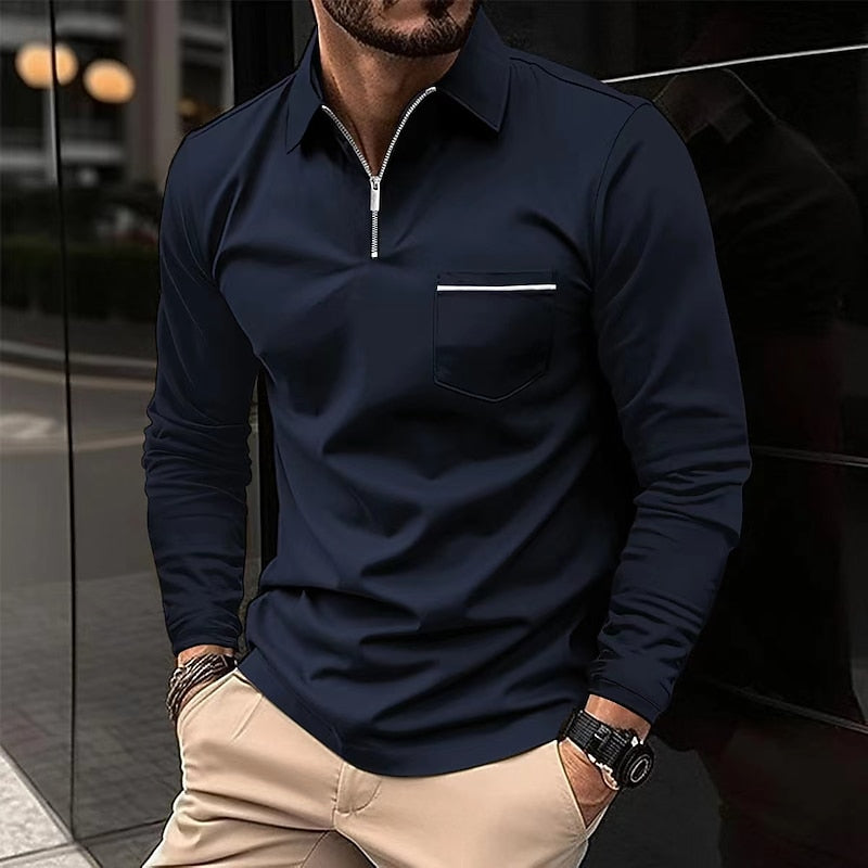Insulated Shirt for Men | Lapel Collar Half Zip Cold Weather Ready