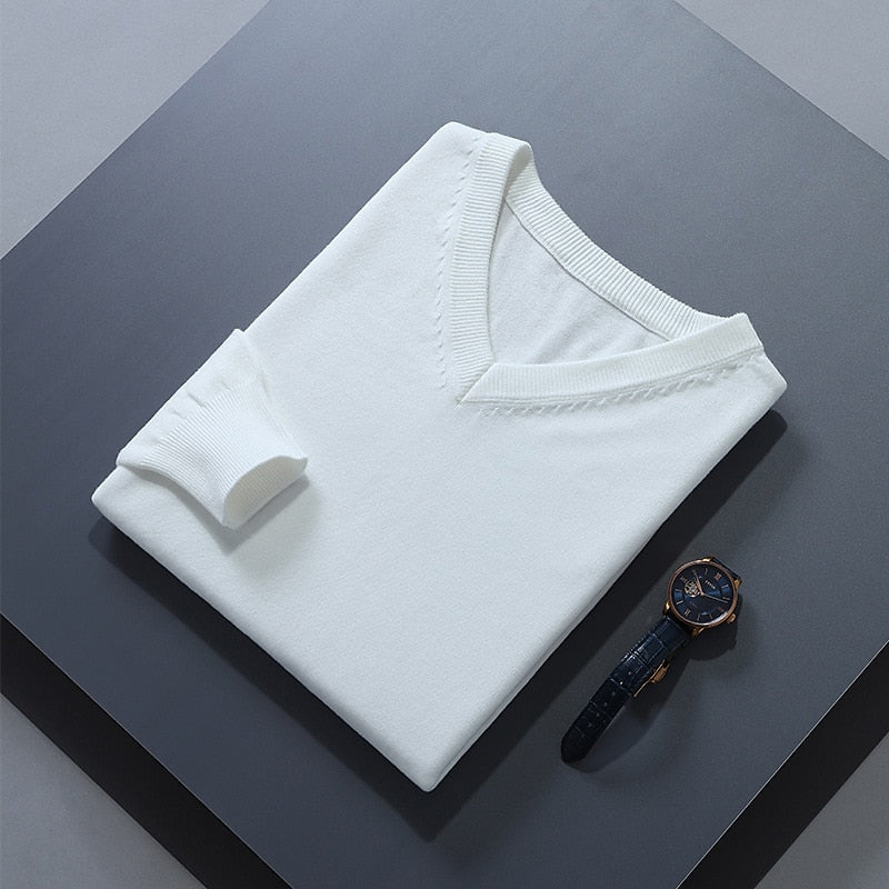 Cosy Sweater for Men | V Neck Autumn Layering