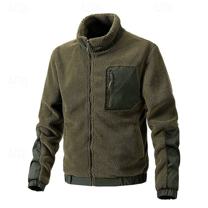 Full Zip Fleece Jacket for Men | Oversized Funnel Neck Cosy Winter Style