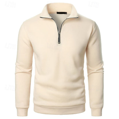 Gray Half Zip Sweater for Men | Funnel Neck Warm Winter Layer