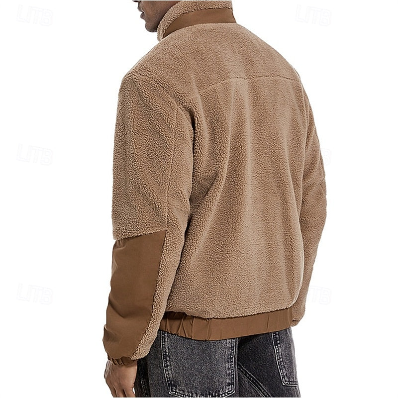 Full Zip Fleece Jacket for Men | Oversized Funnel Neck Cosy Winter Style