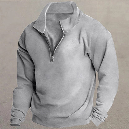 White Half Zip Sweater for Men | Cold Weather Ready