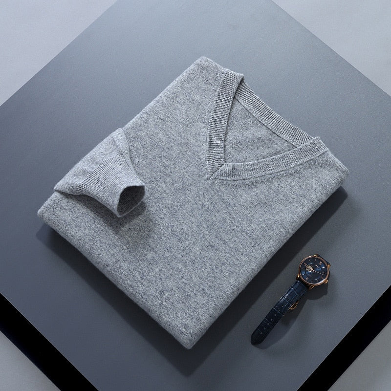 Cosy Sweater for Men | V Neck Autumn Layering