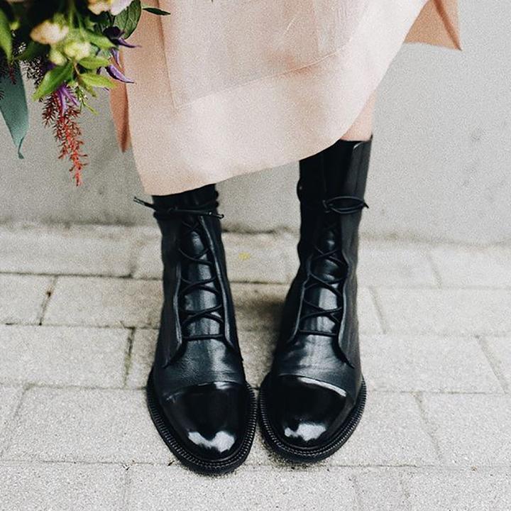 Classic Mid Calf Boots for Women | Lace Up Flat Warm Winter Style