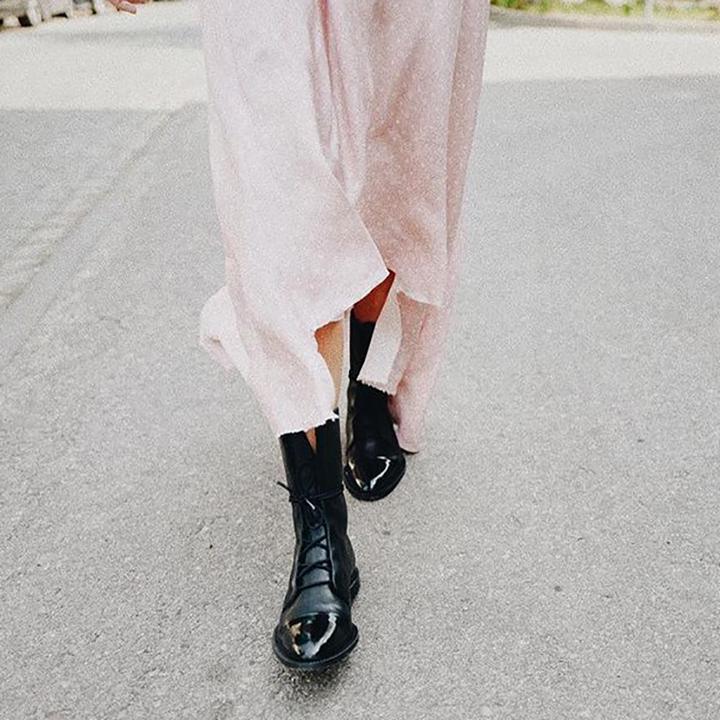 Classic Mid Calf Boots for Women | Lace Up Flat Warm Winter Style