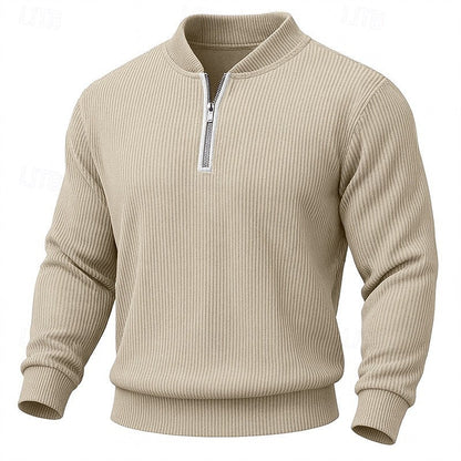 Half Zip Sweater for Men | Ribbed Cosy Winter Style