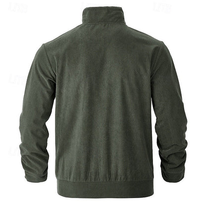 Warm Winter Jacket for Men | Ribbed Button Front Cold Weather Ready