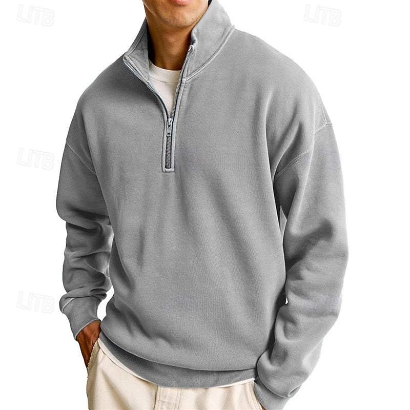 Half Zip Sweatshirt for Men | Funnel Neck Cosy Winter Style