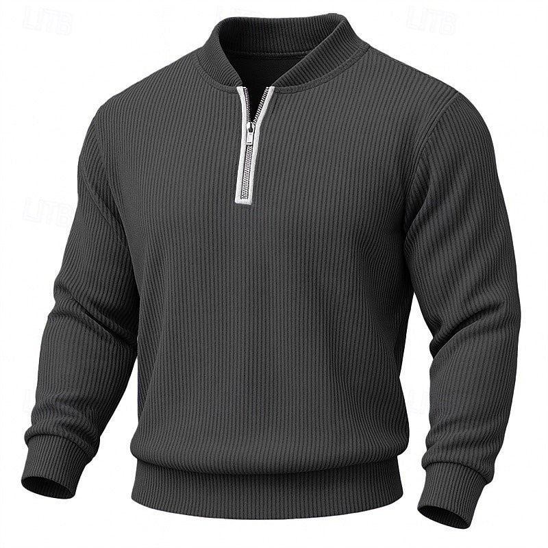 Half Zip Sweater for Men | Ribbed Cosy Winter Style