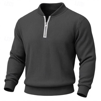 Half Zip Sweater for Men | Ribbed Cosy Winter Style