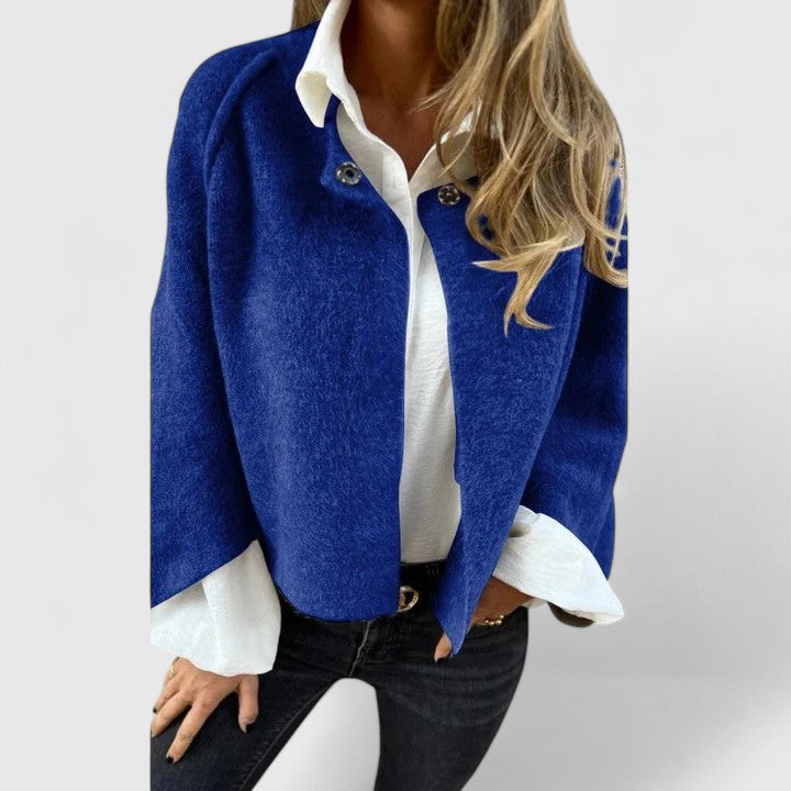 Turtleneck Winter Jacket for Women | Button Front Autumn Layering