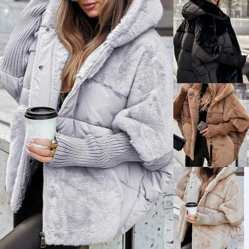 Faux Fur Winter Jacket for Women | Hooded Longline Autumn Layering