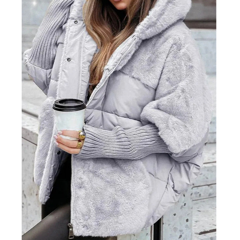 Faux Fur Winter Jacket for Women | Hooded Longline Autumn Layering