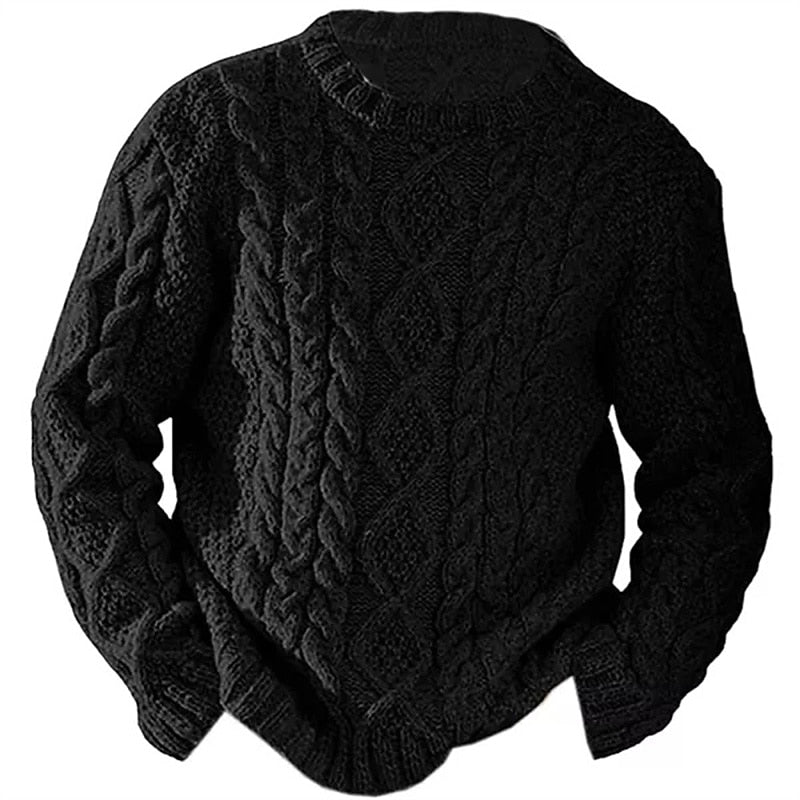 Cable Knit Sweater for Women | Crew Neck Insulated Warm Winter Layer