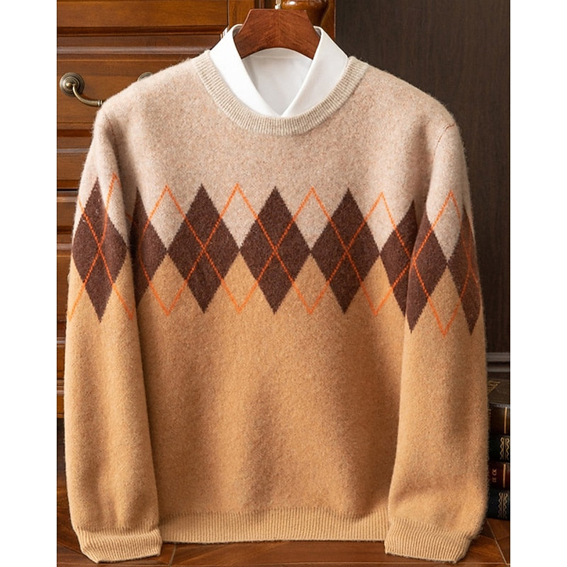 Warm Sweater for Men | Ribbed Crew Neck Cold Weather Ready