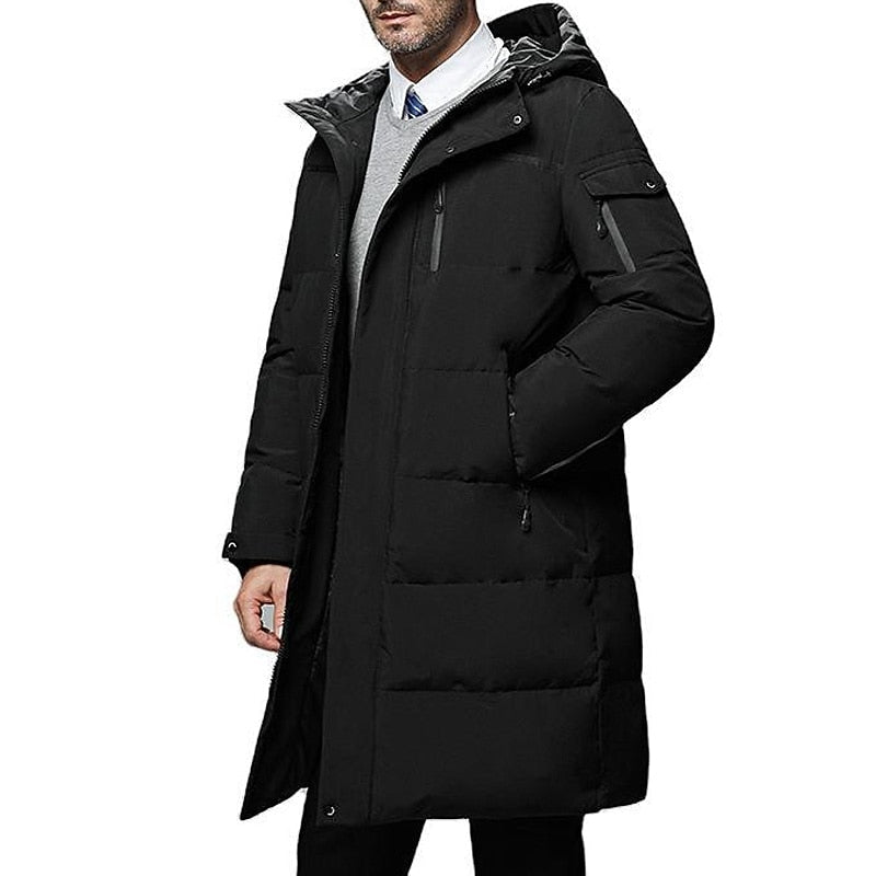 Hooded Puffer Jacket for Men | Longline Insulated Cold Weather Ready