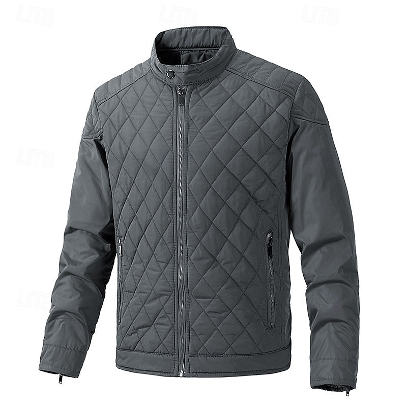 Lightweight Quilted Jacket for Men | Funnel Neck Cold Weather Ready