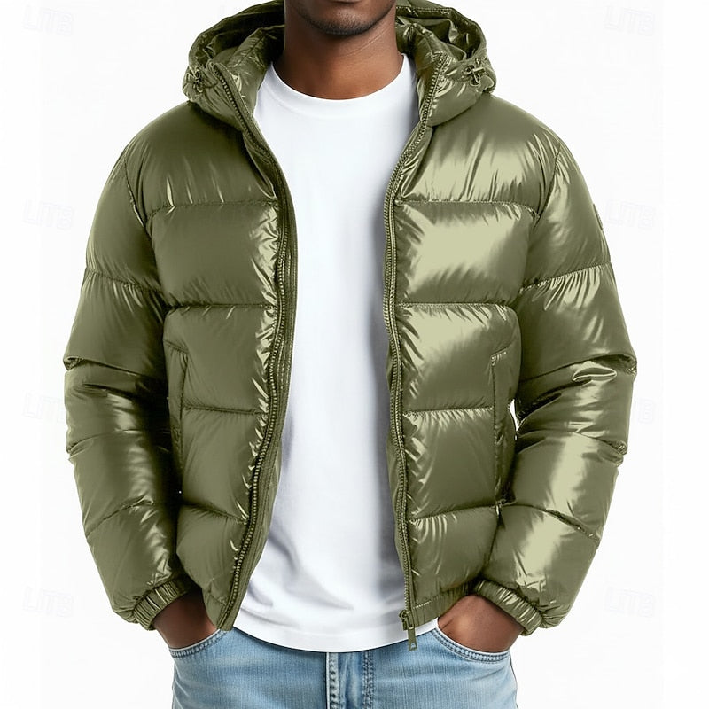 Hooded Puffer Jacket for Men | Quilted Warm Winter Layer