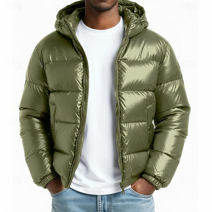 Hooded Puffer Jacket for Men | Quilted Warm Winter Layer