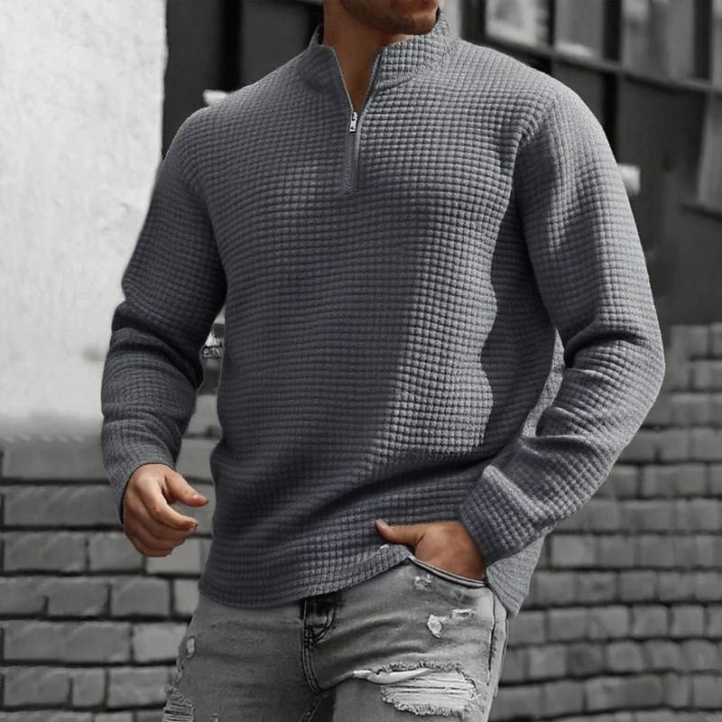 Half Zip Sweatshirt for Men | Funnel Neck Warm Winter Layer