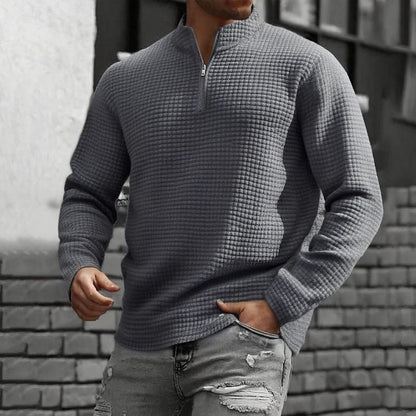 Half Zip Sweatshirt for Men | Funnel Neck Warm Winter Layer