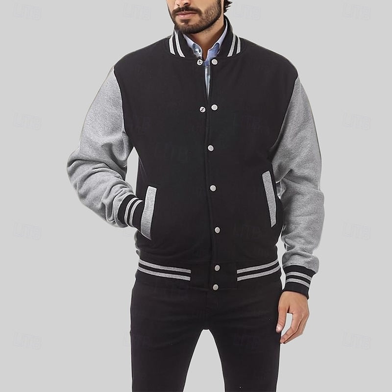 Classic Winter Jacket for Men | Ribbed Button Front Autumn Layering