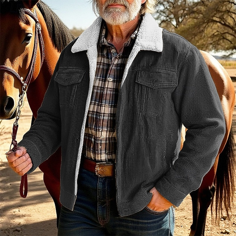 Sherpa Fleece Jacket for Men | Ribbed Cold Weather Ready
