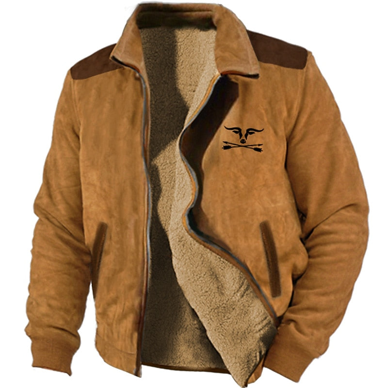 Sherpa Fleece Jacket for Men | Funnel Neck Autumn Layering