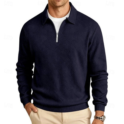 Half Zip Sweater for Men | Ribbed Autumn Layering