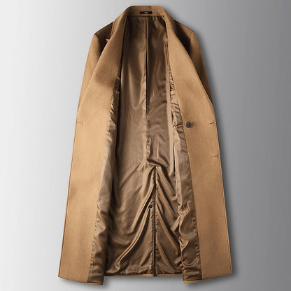 Double Breasted Winter Coat for Men | Lapel Collar Insulated Cold Weather Ready