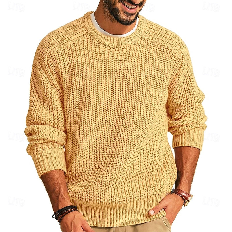 Cosy Sweater for Men | Ribbed Autumn Layering