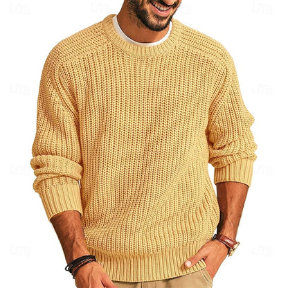 Cosy Sweater for Men | Ribbed Autumn Layering