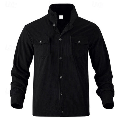 Warm Winter Jacket for Men | Ribbed Button Front Cold Weather Ready
