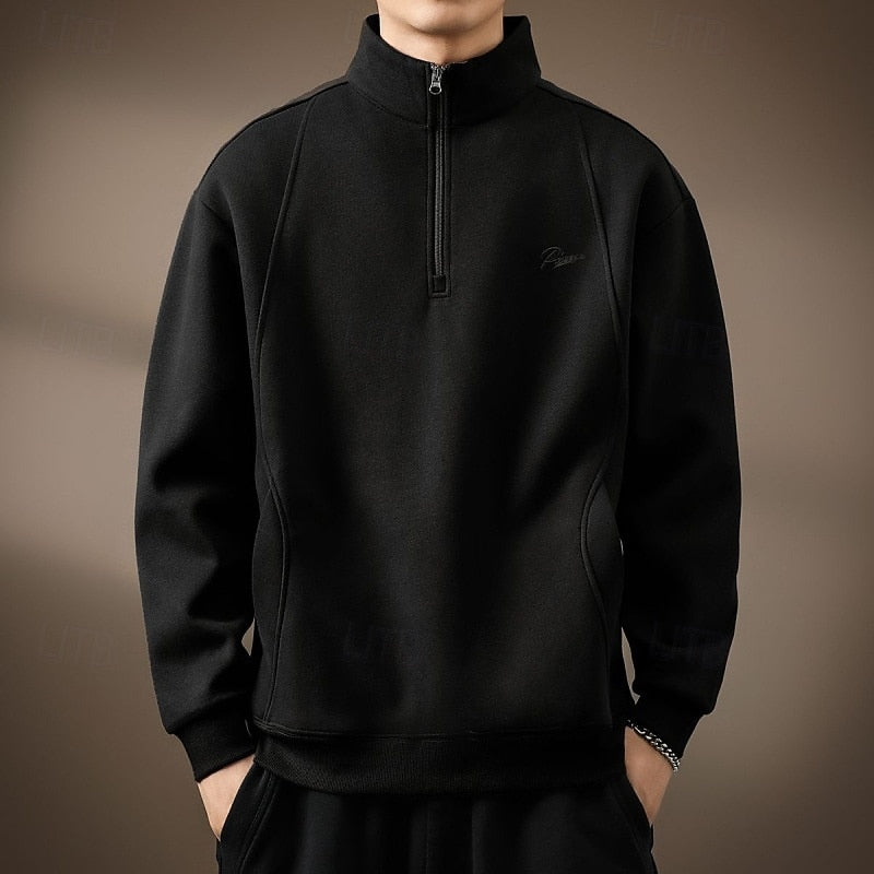 Oversized Sweatshirt for Men | Pull On Half Zip Cosy Winter Style