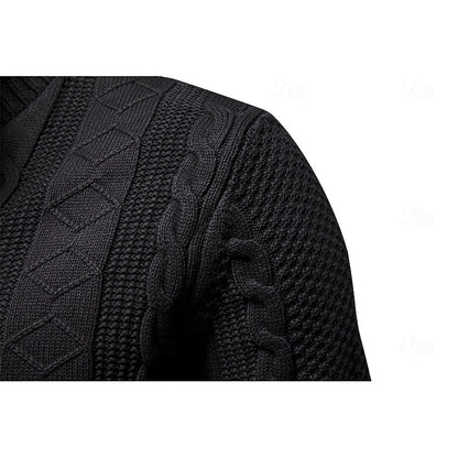 Insulated Cardigan for Men | Side Zip Funnel Neck Cosy Winter Style