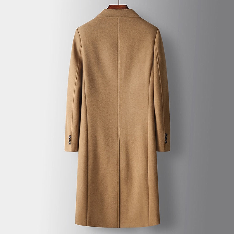 Double Breasted Winter Coat for Men | Lapel Collar Insulated Cold Weather Ready