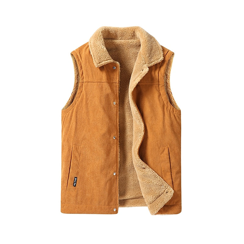 Sherpa Puffer Vest for Men | Button Front Insulated Autumn Layering