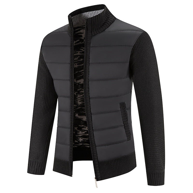 Classic Cardigan for Men | Funnel Neck Warm Winter Layer
