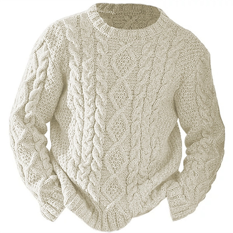 Cable Knit Sweater for Women | Crew Neck Insulated Warm Winter Layer